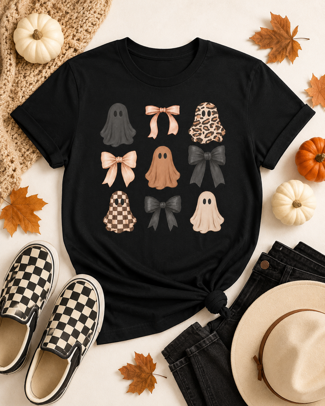 Coquette Ghosts & Bows Halloween Shirt